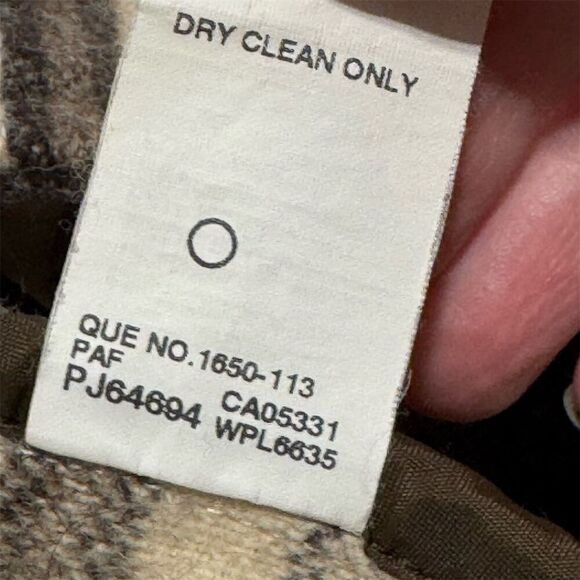 Woolrich Womens Wool Jacket Medium Striped Brown Cream Corduroy Collar USA Made - Picture 9 of 10